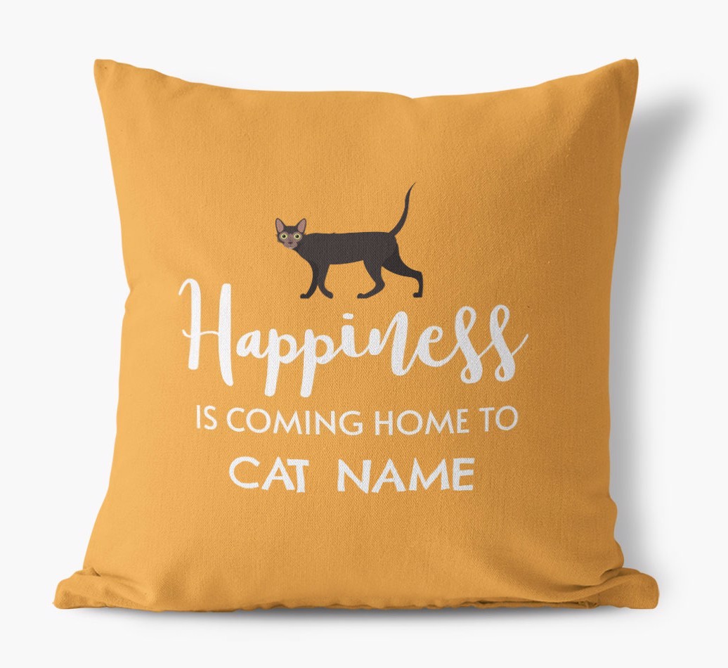 Happiness Is ... : Personalised {breedCommonName} Canvas Cushion