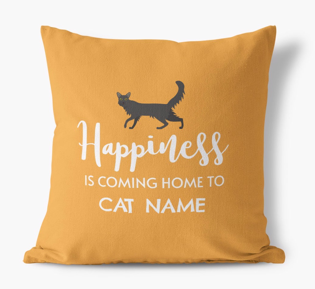 Happiness Is ... : Personalised {breedCommonName} Canvas Cushion