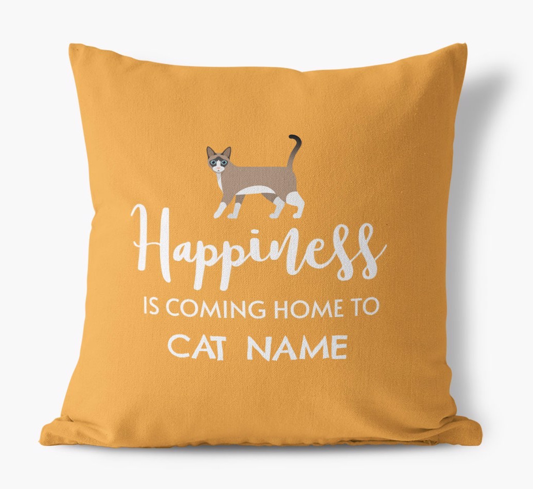 Happiness Is ... : Personalised {breedCommonName} Canvas Cushion