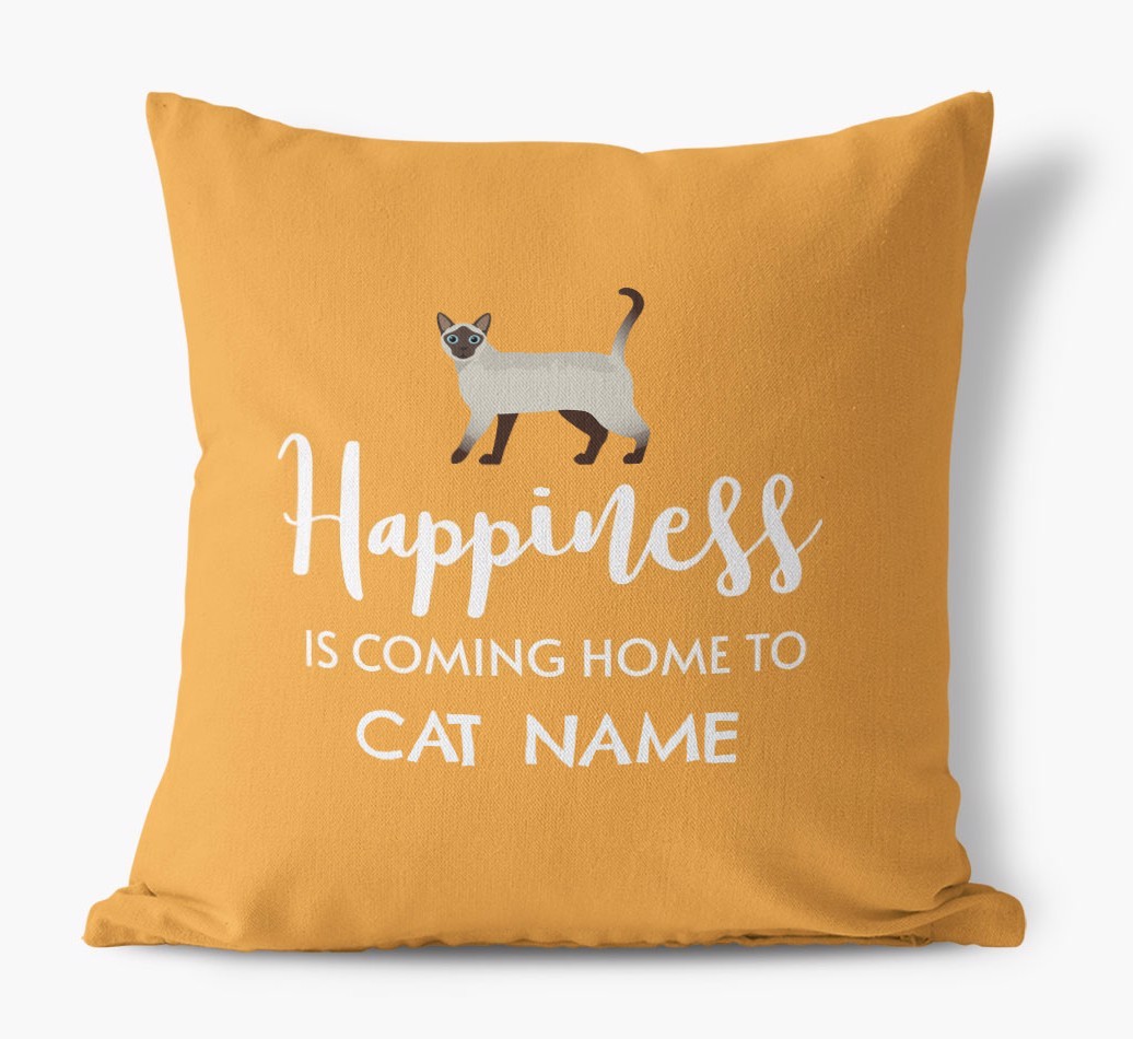 Happiness Is ... : Personalised {breedCommonName} Canvas Cushion