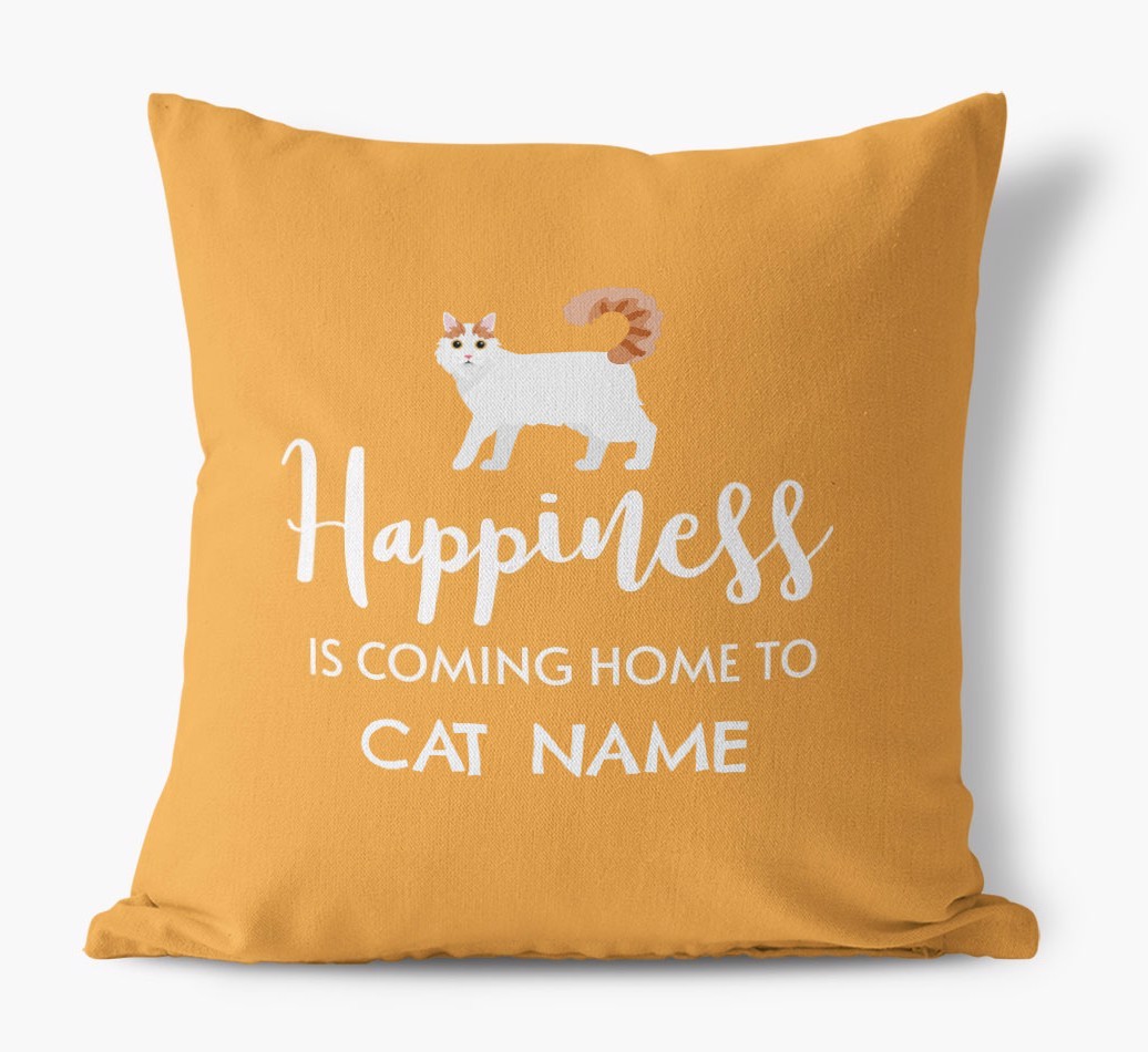 Happiness Is ... : Personalised {breedCommonName} Canvas Cushion
