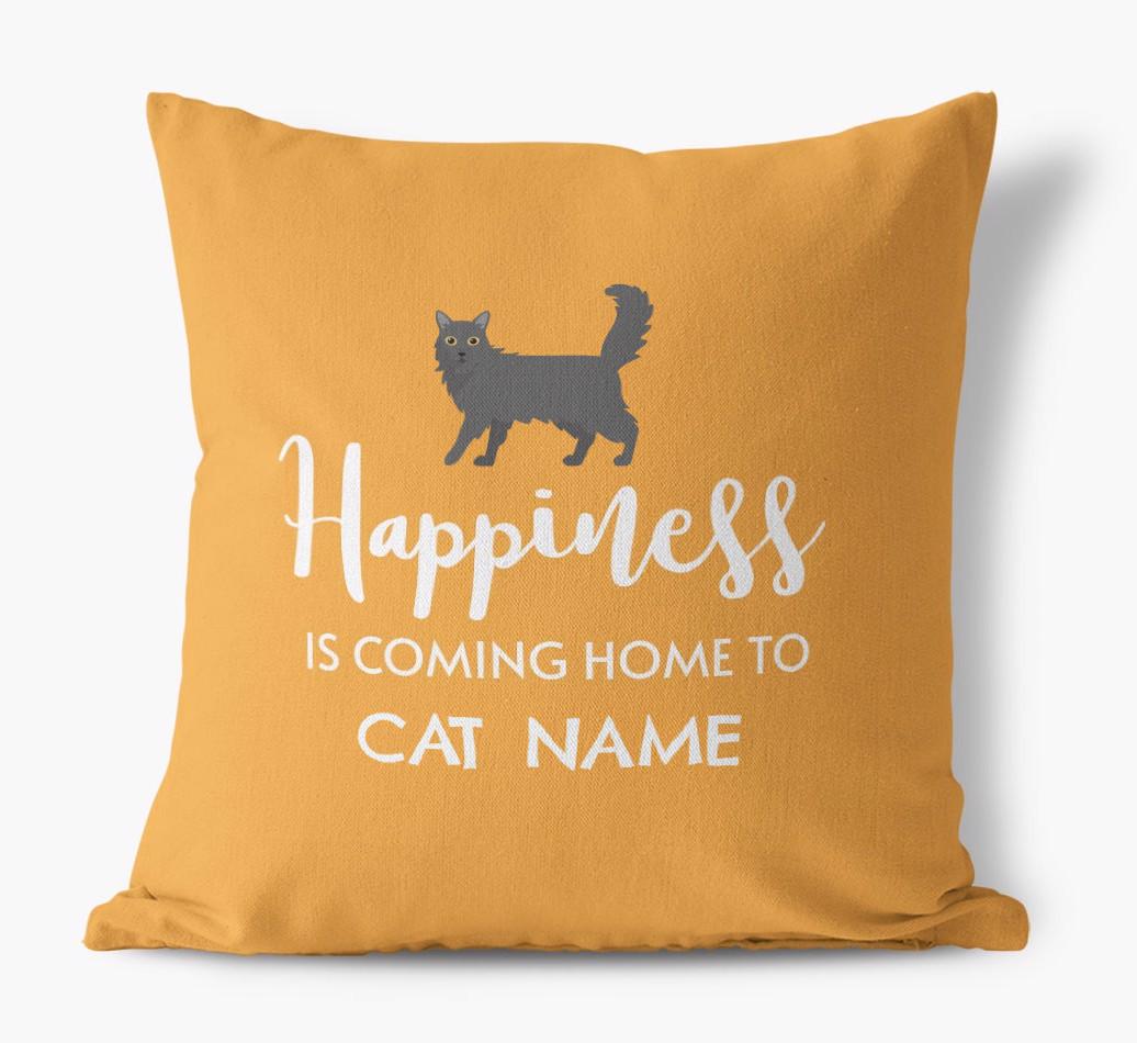 Happiness Is... : Personalized {breedCommonName} Canvas Pillow