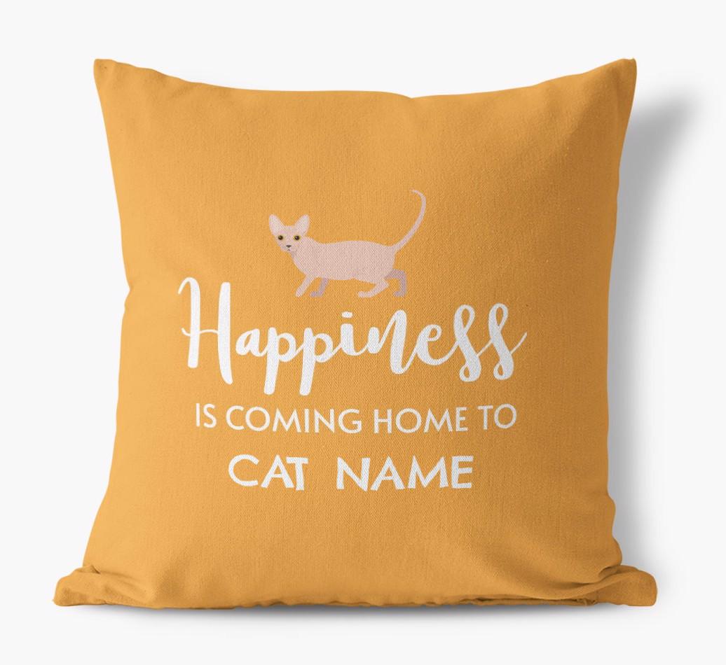 Happiness Is... : Personalized {breedCommonName} Canvas Pillow
