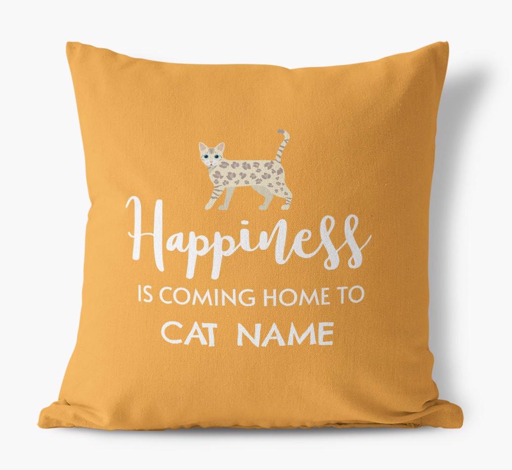 Happiness Is... : Personalized {breedCommonName} Canvas Pillow