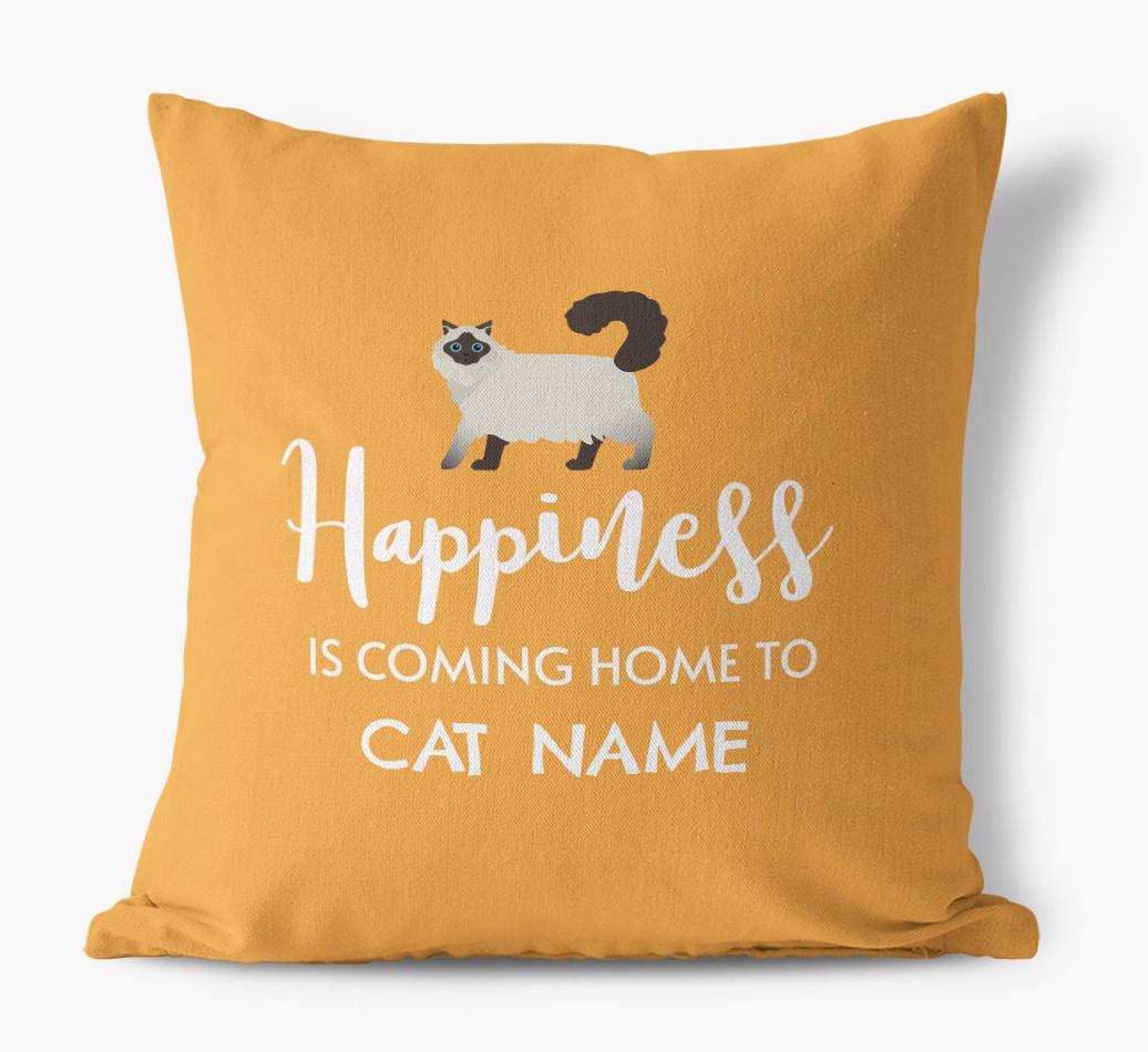 Happiness Is... : Personalized {breedCommonName} Canvas Pillow