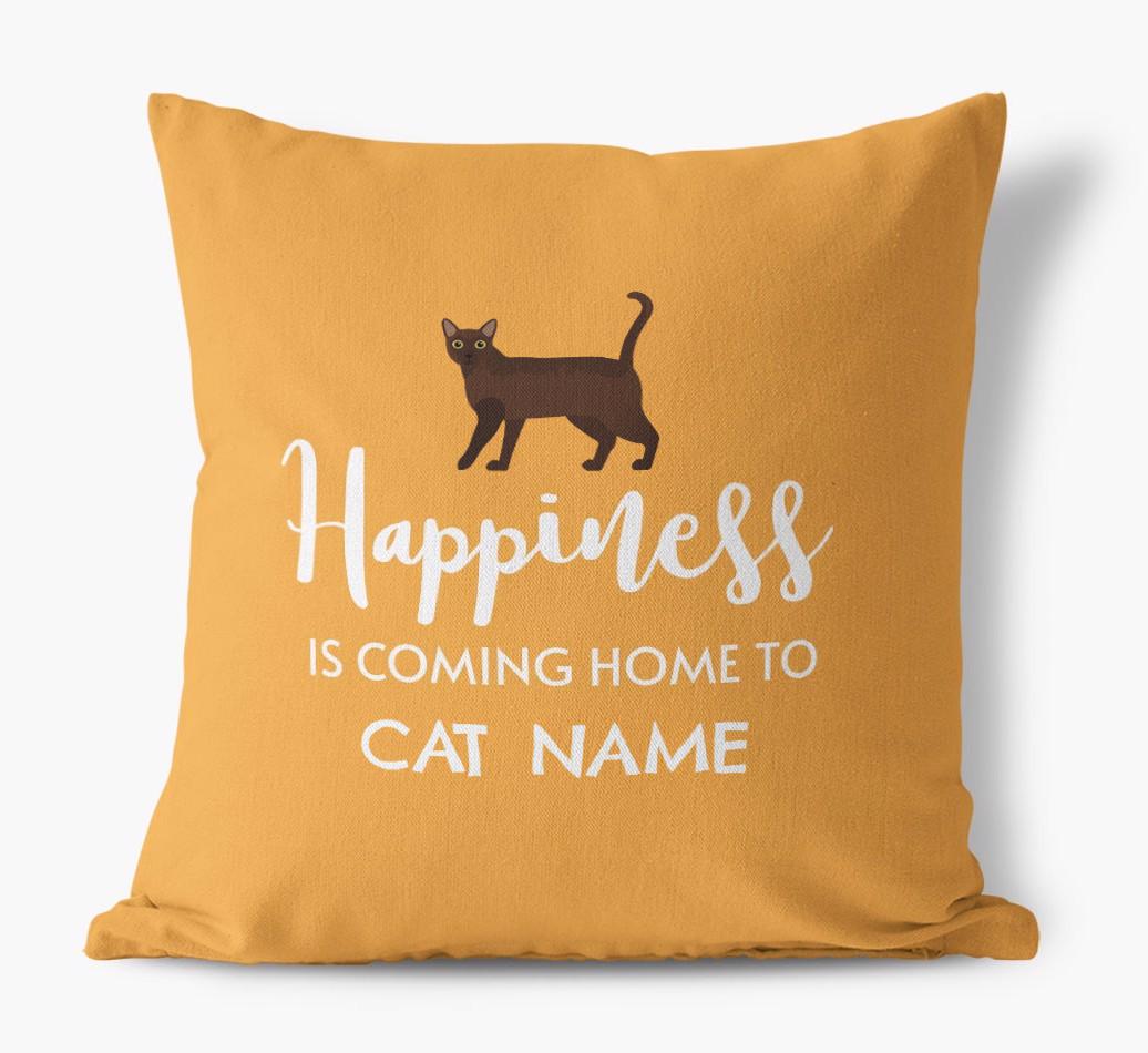 Happiness Is... : Personalized {breedCommonName} Canvas Pillow