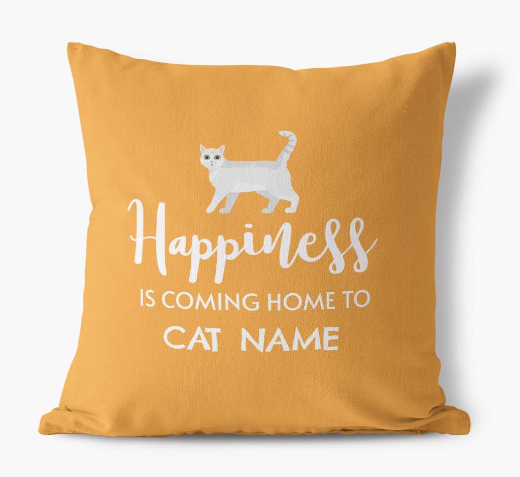 Happiness Is... : Personalized {breedCommonName} Canvas Pillow