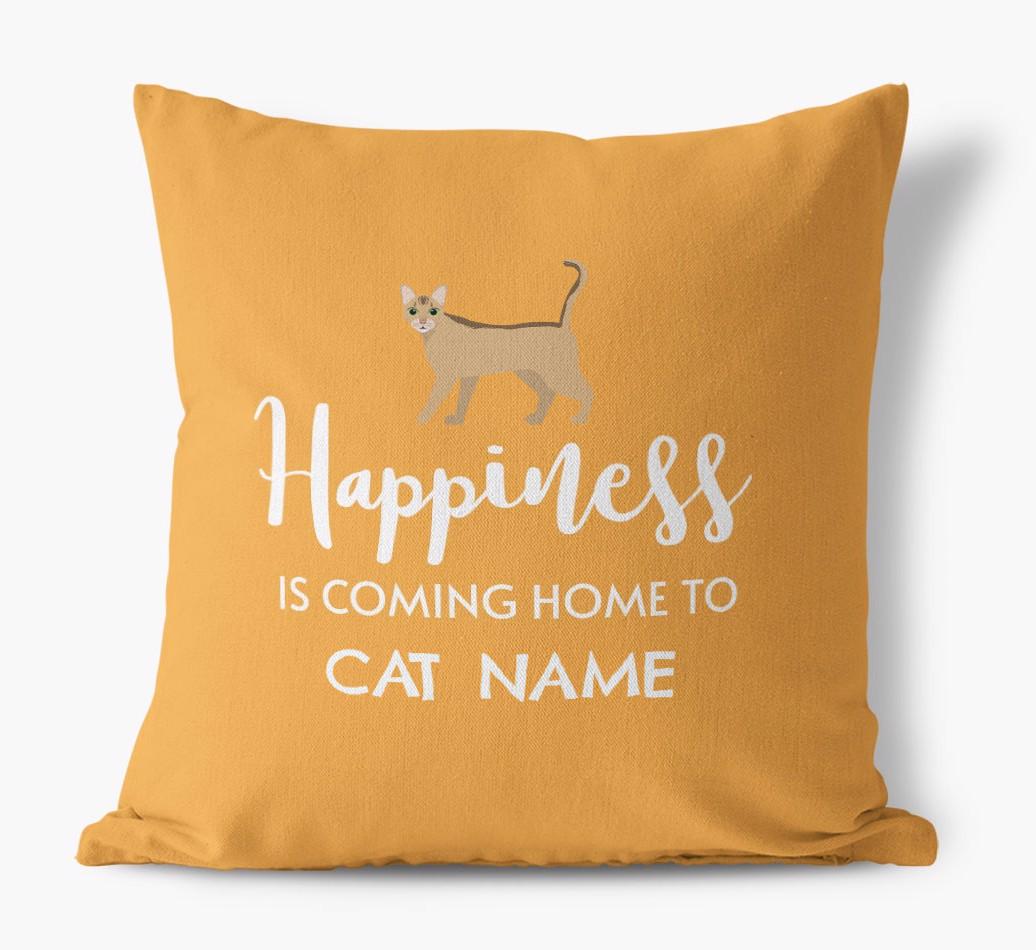 Happiness Is... : Personalized {breedCommonName} Canvas Pillow