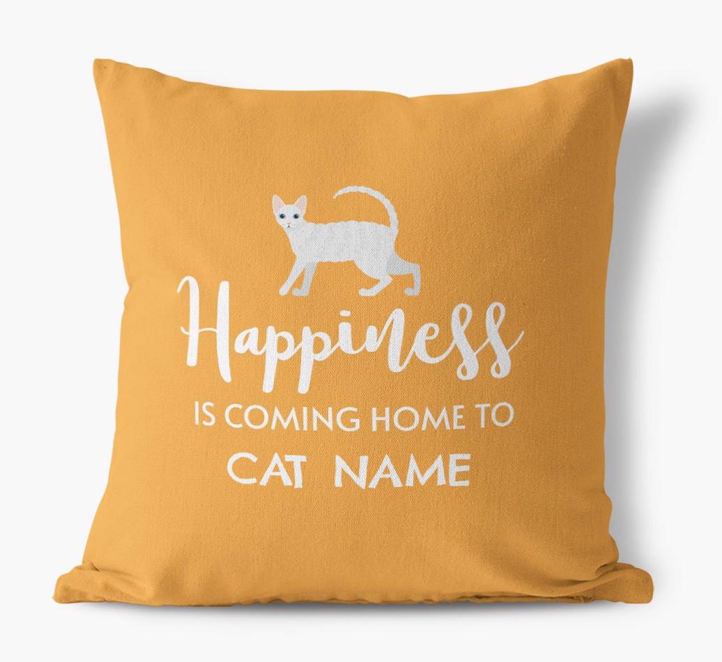 Happiness Is... : Personalized {breedCommonName} Canvas Pillow