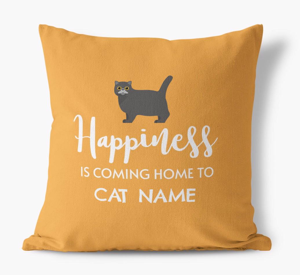 Happiness Is... : Personalized {breedCommonName} Canvas Pillow