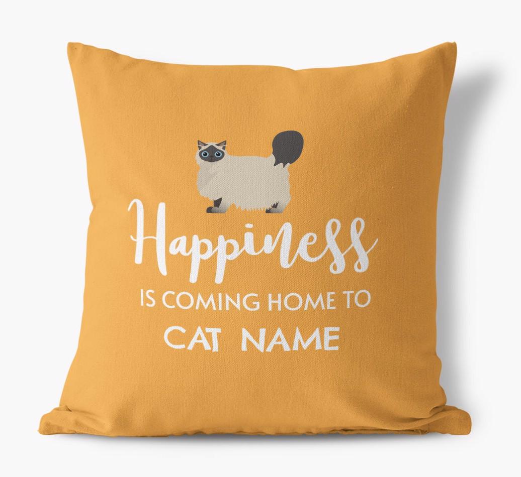 Happiness Is... : Personalized {breedCommonName} Canvas Pillow