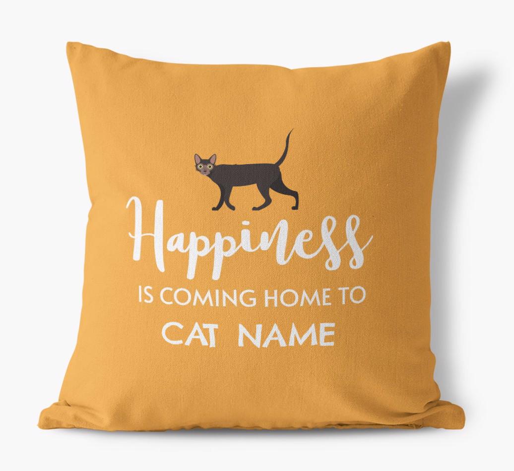 Happiness Is... : Personalized {breedCommonName} Canvas Pillow