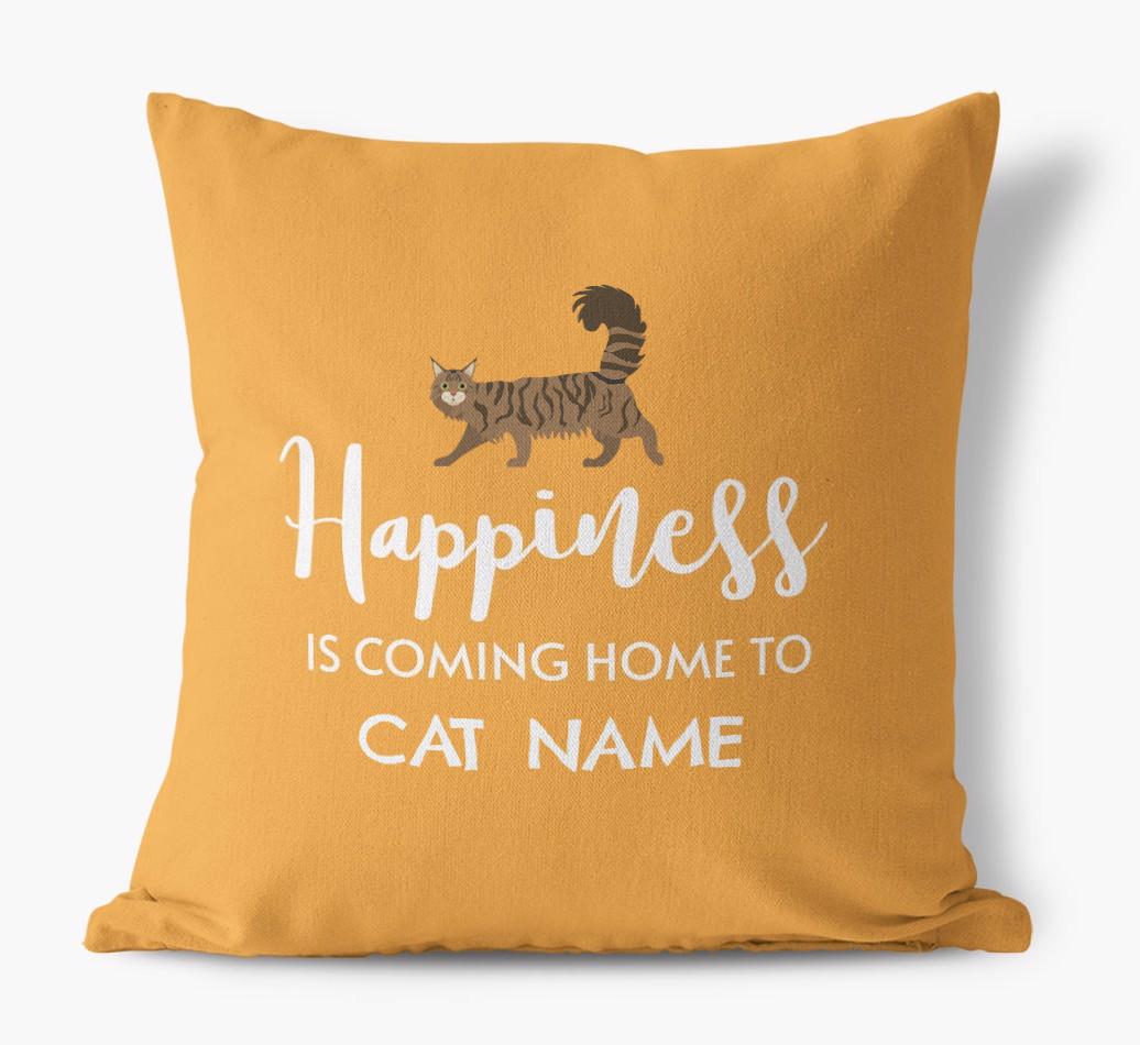 Happiness Is... : Personalized {breedCommonName} Canvas Pillow
