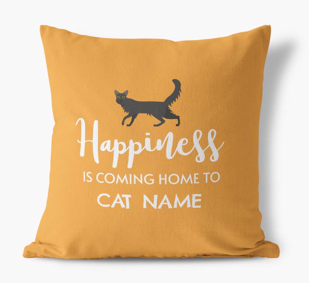 Happiness Is... : Personalized {breedCommonName} Canvas Pillow