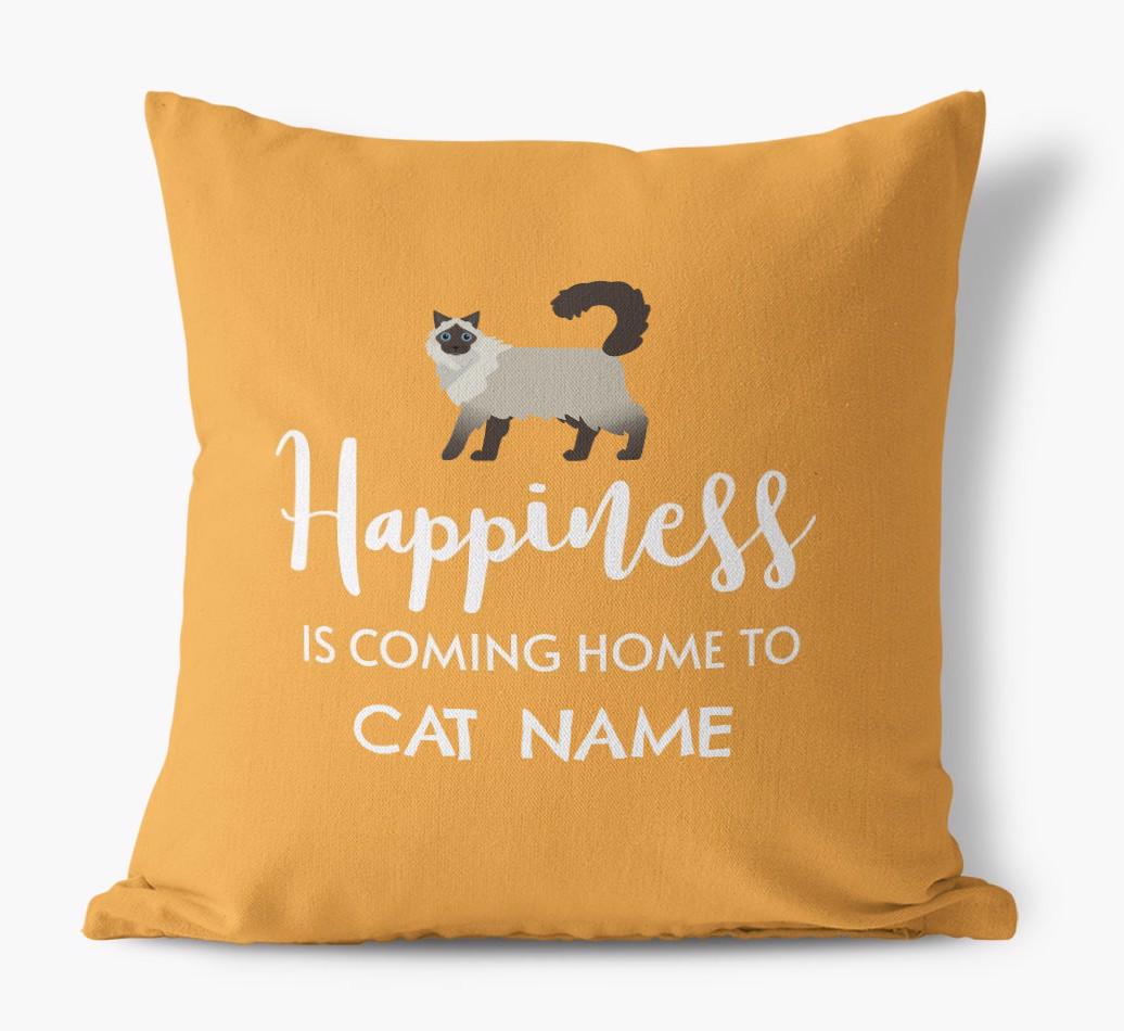 Happiness Is... : Personalized {breedCommonName} Canvas Pillow