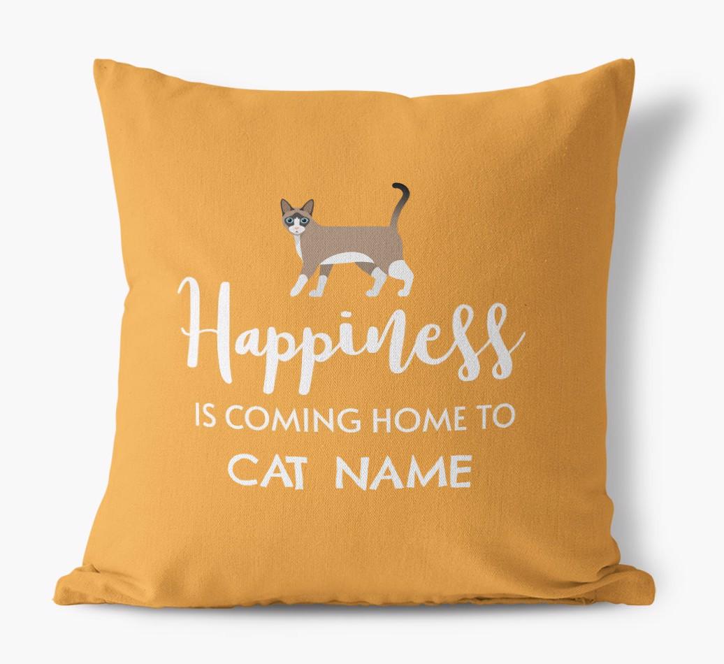 Happiness Is... : Personalized {breedCommonName} Canvas Pillow