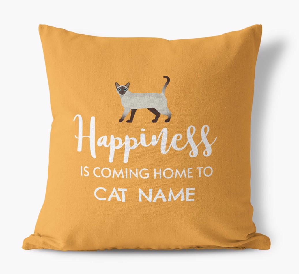 Happiness Is... : Personalized {breedCommonName} Canvas Pillow