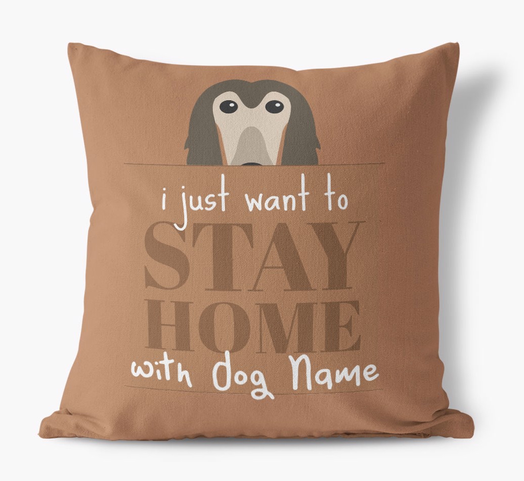 Stay Home: Personalised {breedFullName} Canvas Cushion