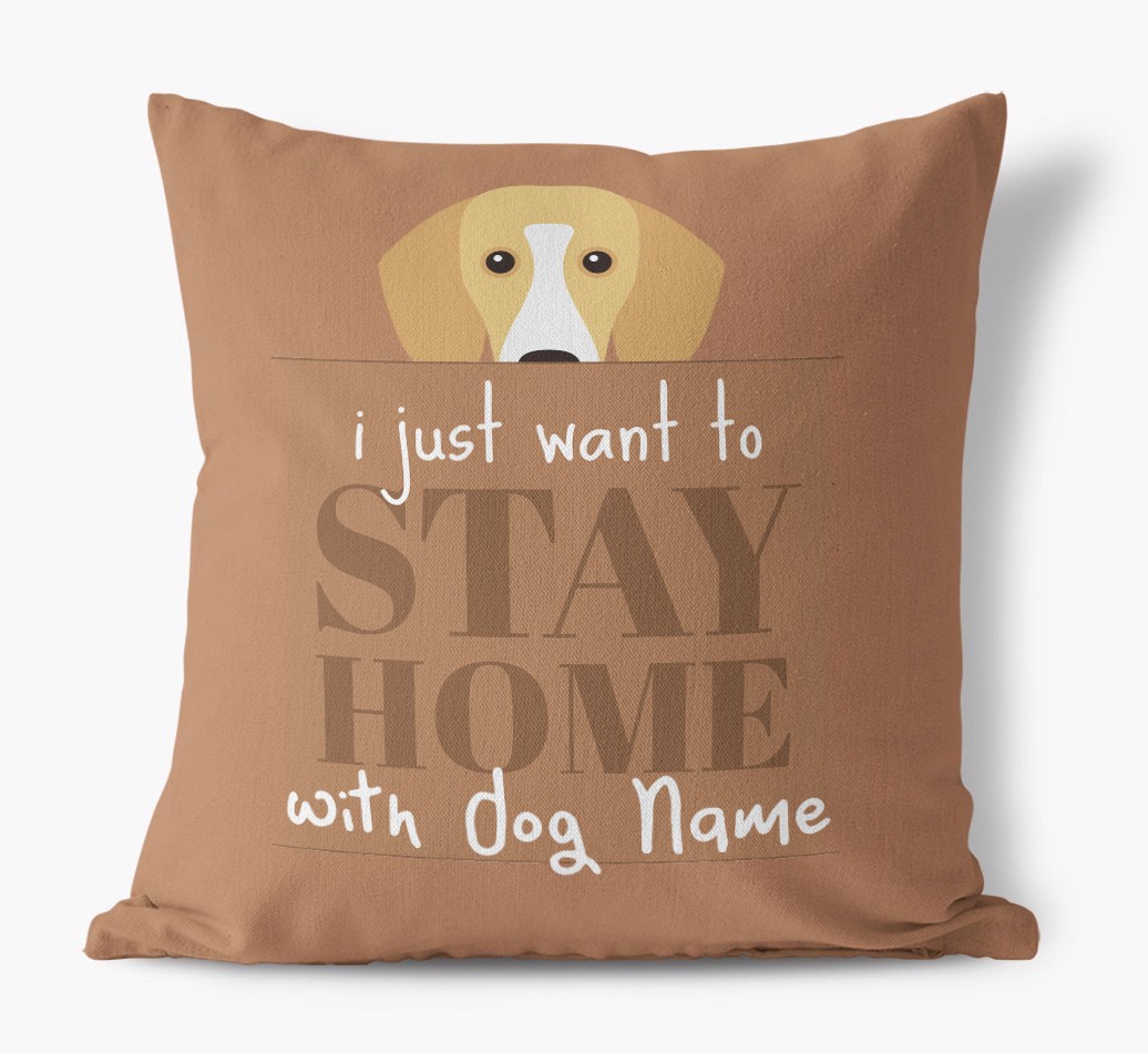 Stay Home: Personalised {breedFullName} Canvas Cushion