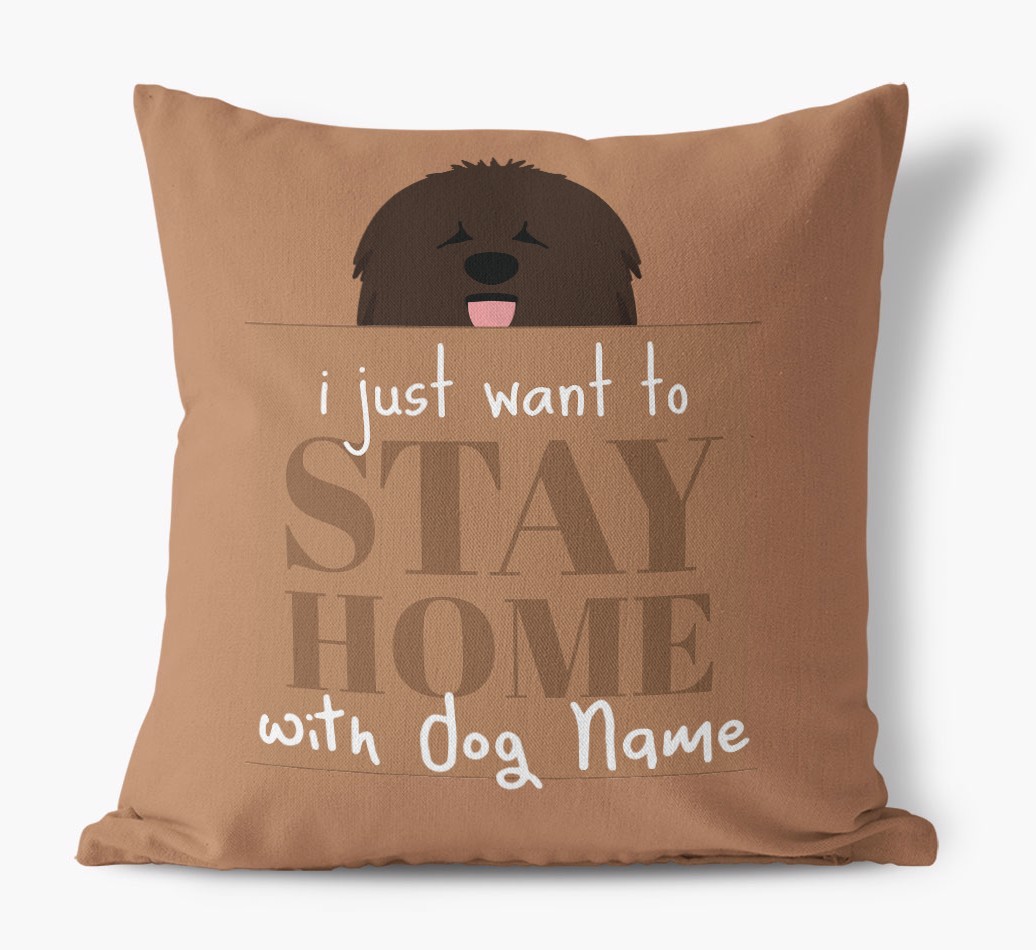 Stay Home: Personalised {breedFullName} Canvas Cushion