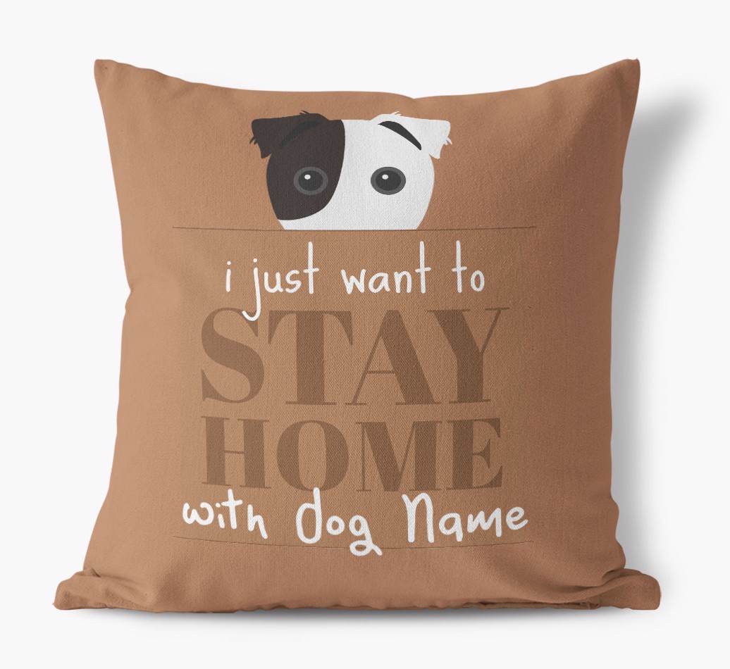 Stay Home: Personalised {breedFullName} Canvas Cushion