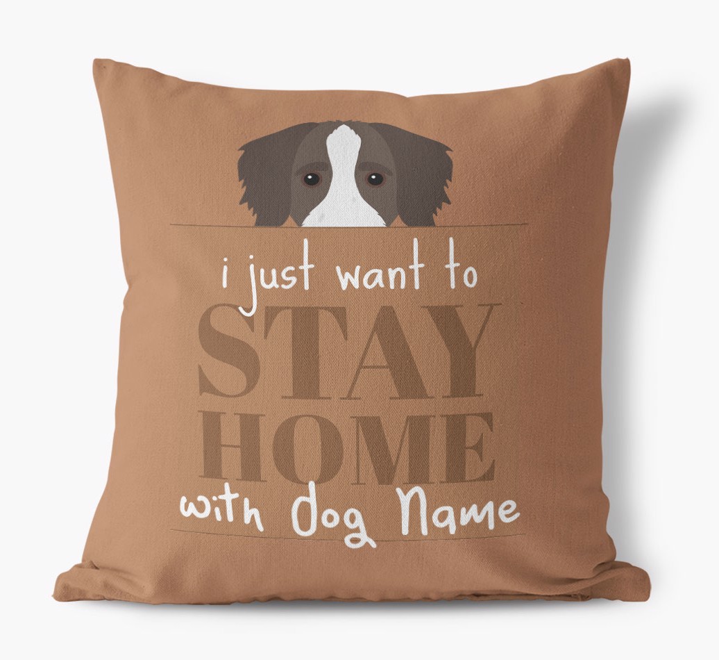 Stay Home: Personalised {breedFullName} Canvas Cushion