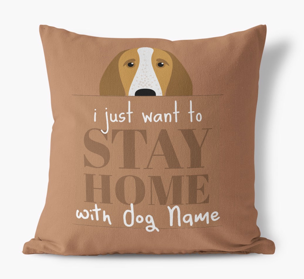 Stay Home: Personalised {breedFullName} Canvas Cushion