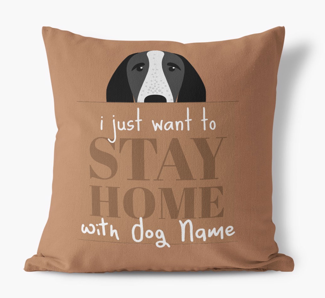Stay Home: Personalised {breedFullName} Canvas Cushion
