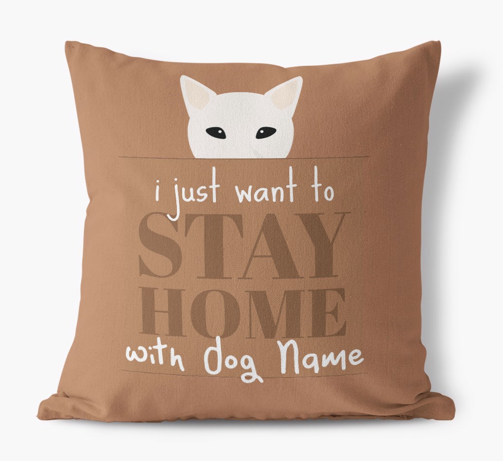Stay Home: Personalised {breedFullName} Canvas Cushion