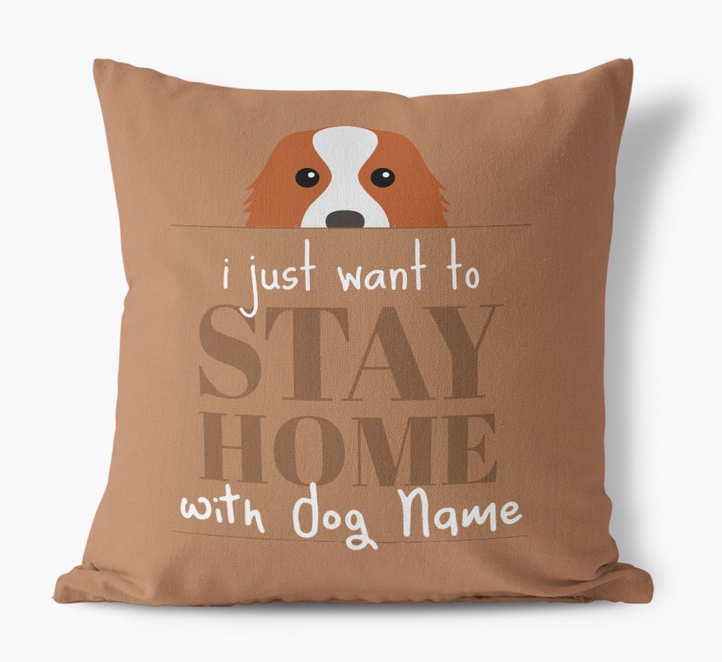Stay Home: Personalised {breedFullName} Canvas Cushion