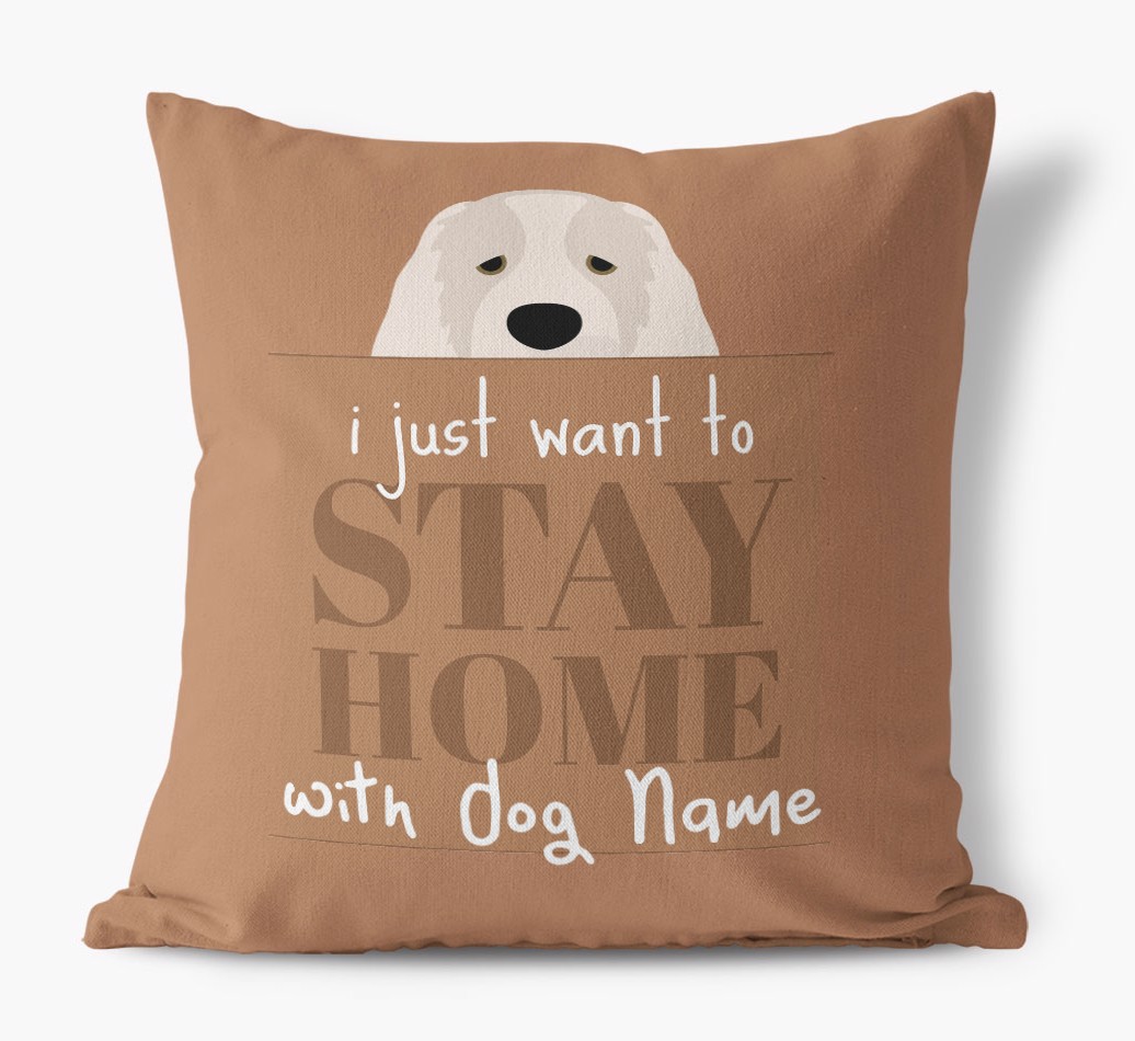 Stay Home: Personalised {breedFullName} Canvas Cushion