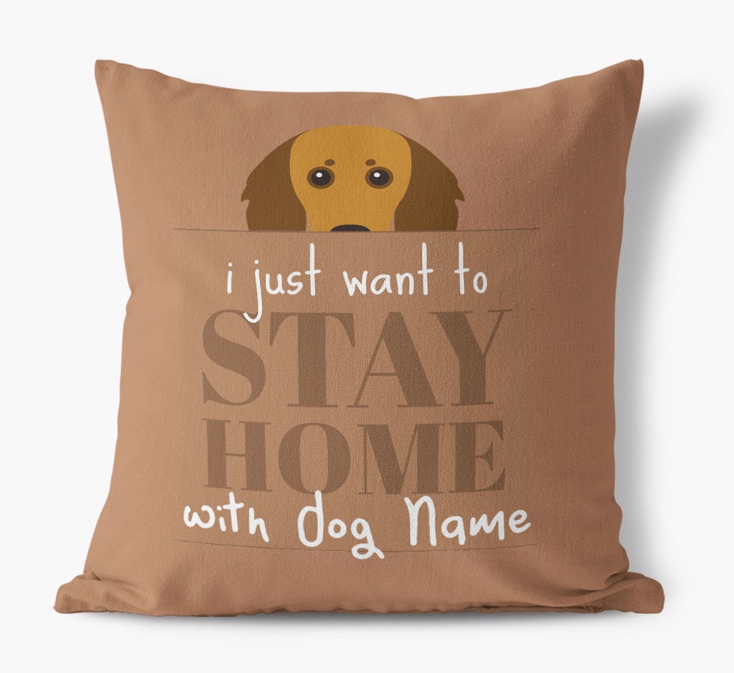Stay Home: Personalised {breedFullName} Canvas Cushion