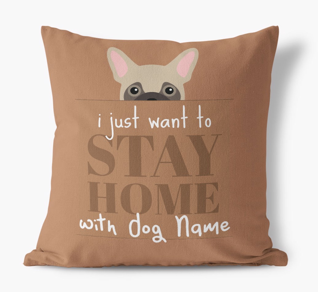 Stay Home: Personalised {breedFullName} Canvas Cushion