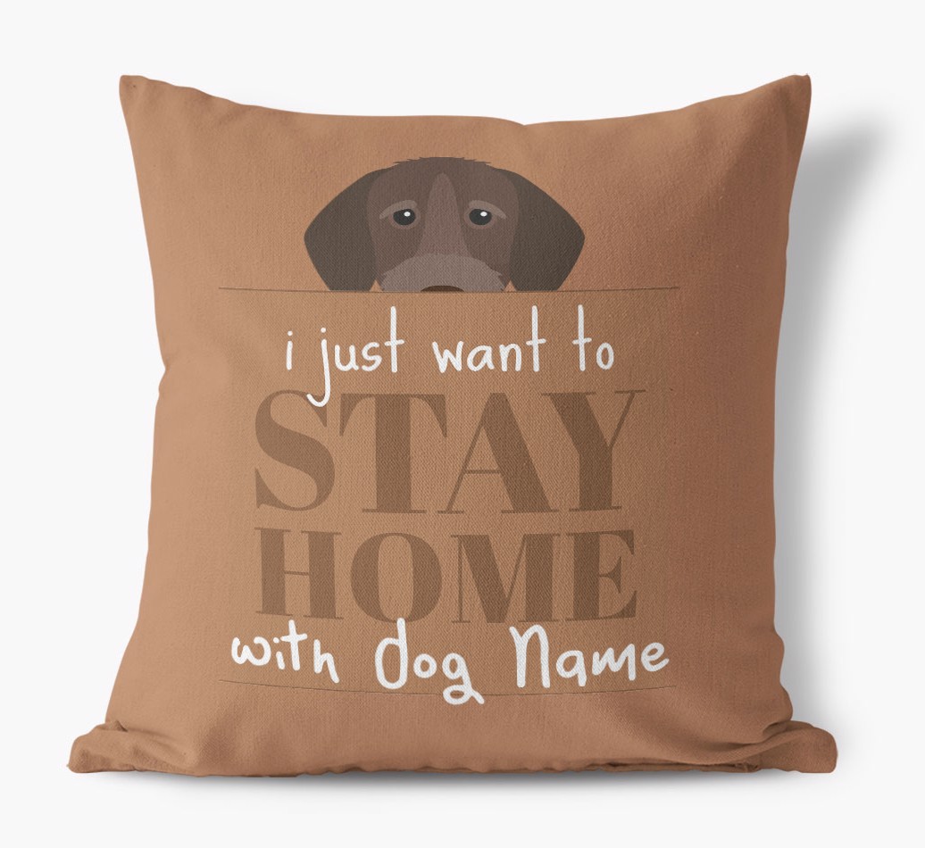 Stay Home: Personalised {breedFullName} Canvas Cushion