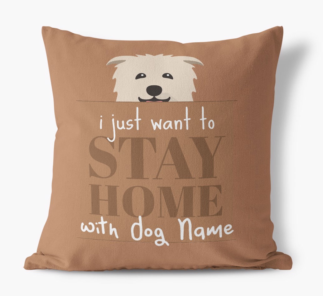 Stay Home: Personalised {breedFullName} Canvas Cushion