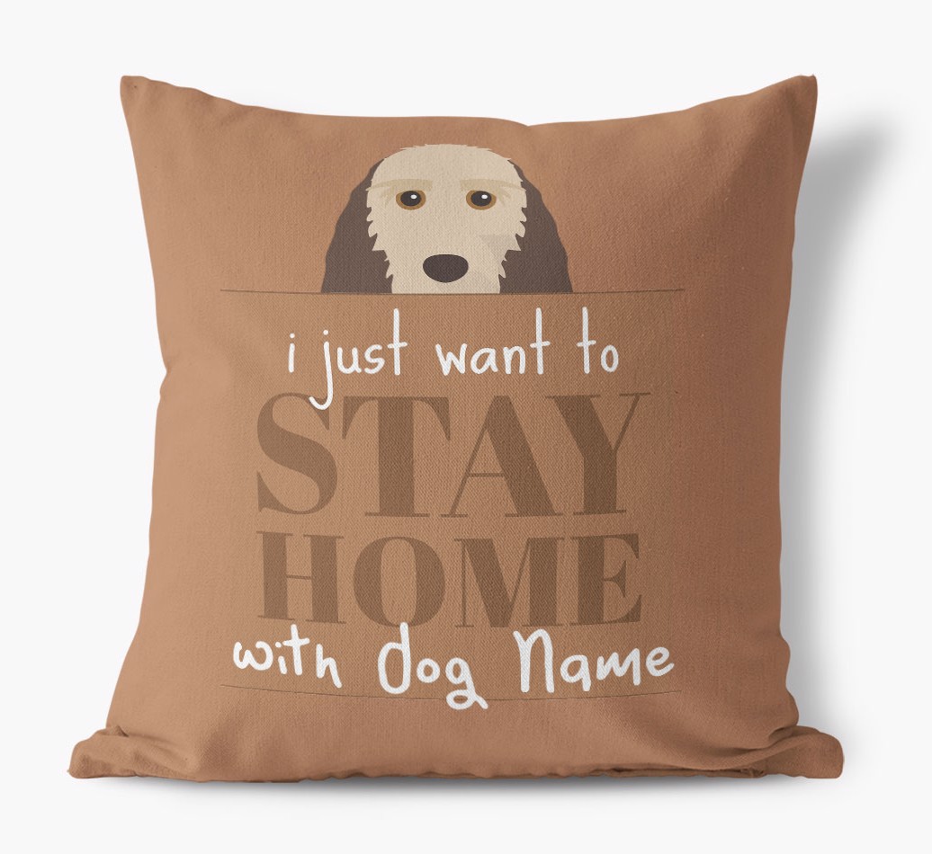 Stay Home: Personalised {breedFullName} Canvas Cushion