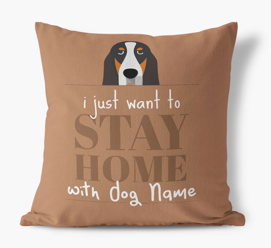 Stay Home: Personalised {breedFullName} Canvas Cushion