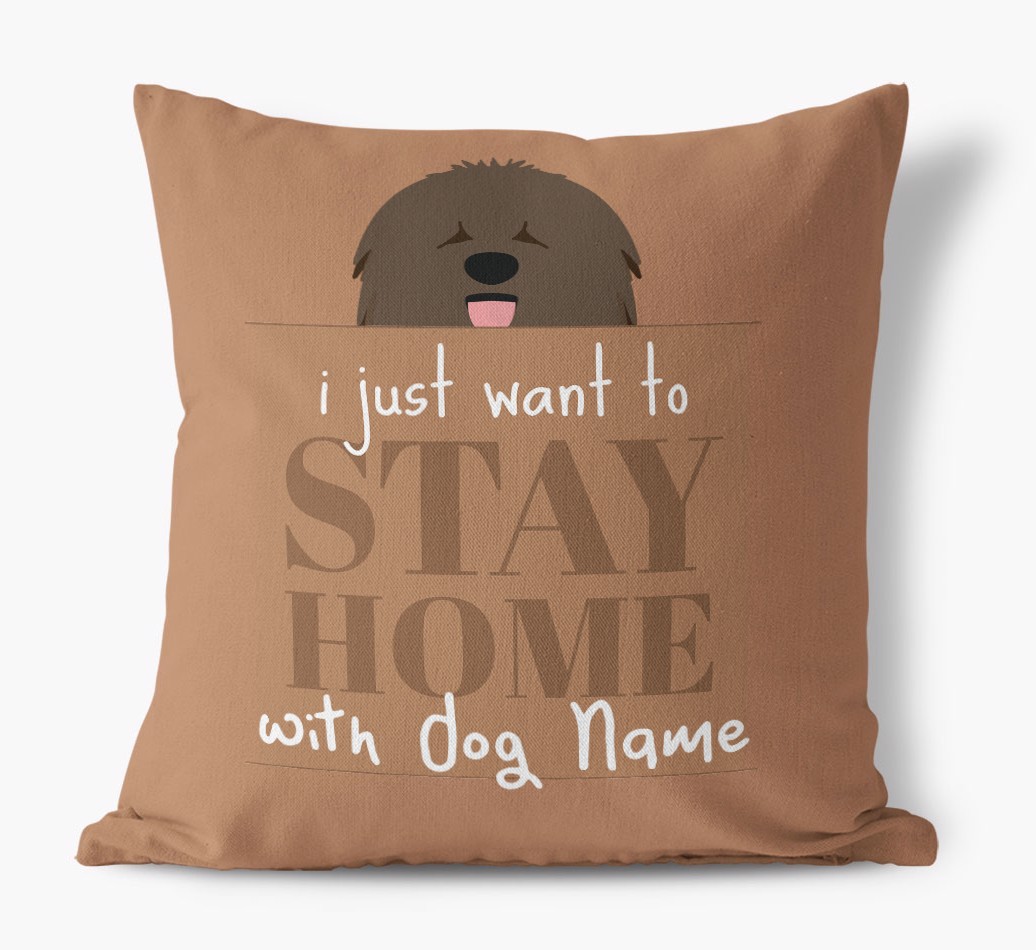 Stay Home: Personalised {breedFullName} Canvas Cushion
