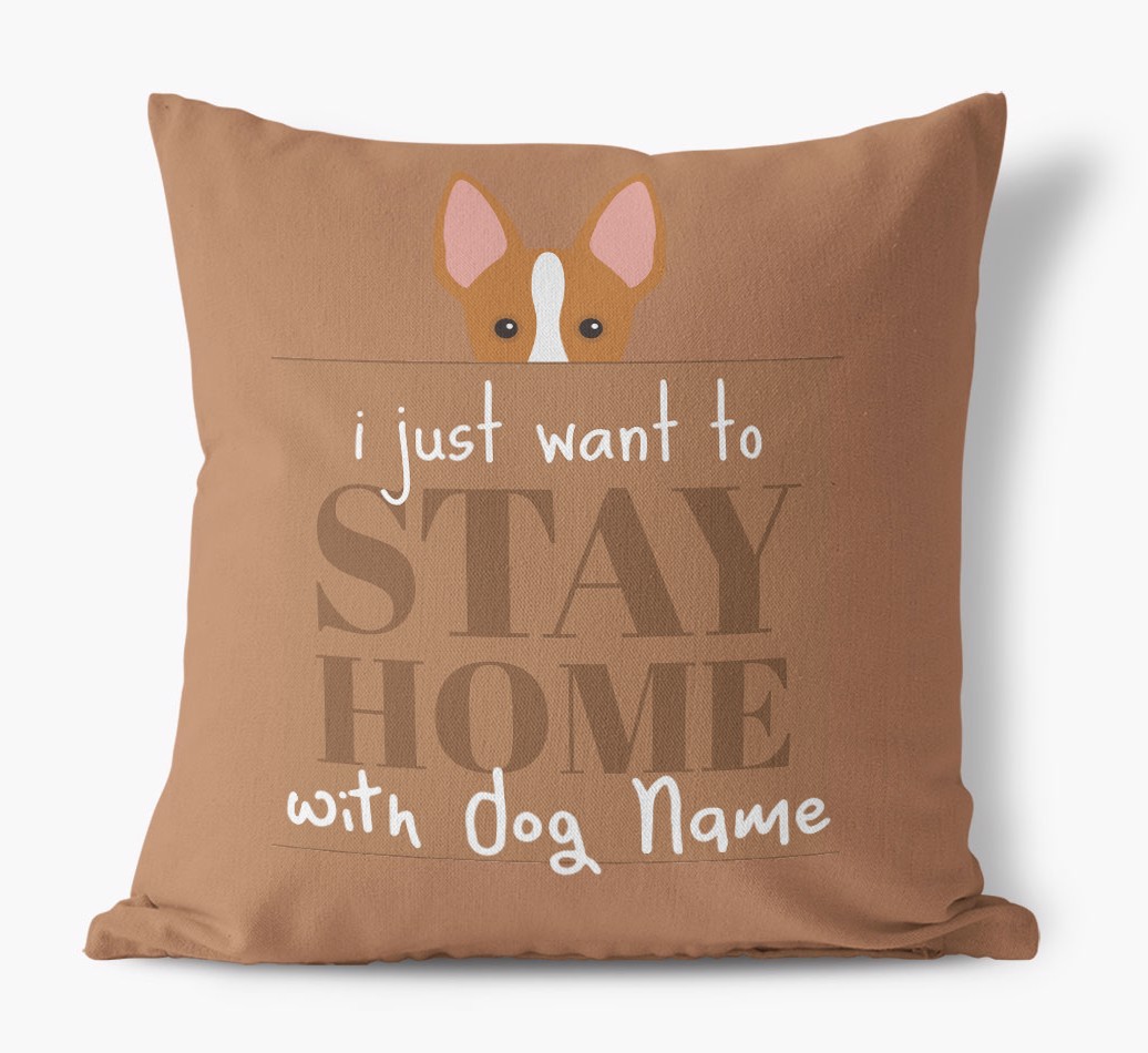 Stay Home: Personalised {breedFullName} Canvas Cushion