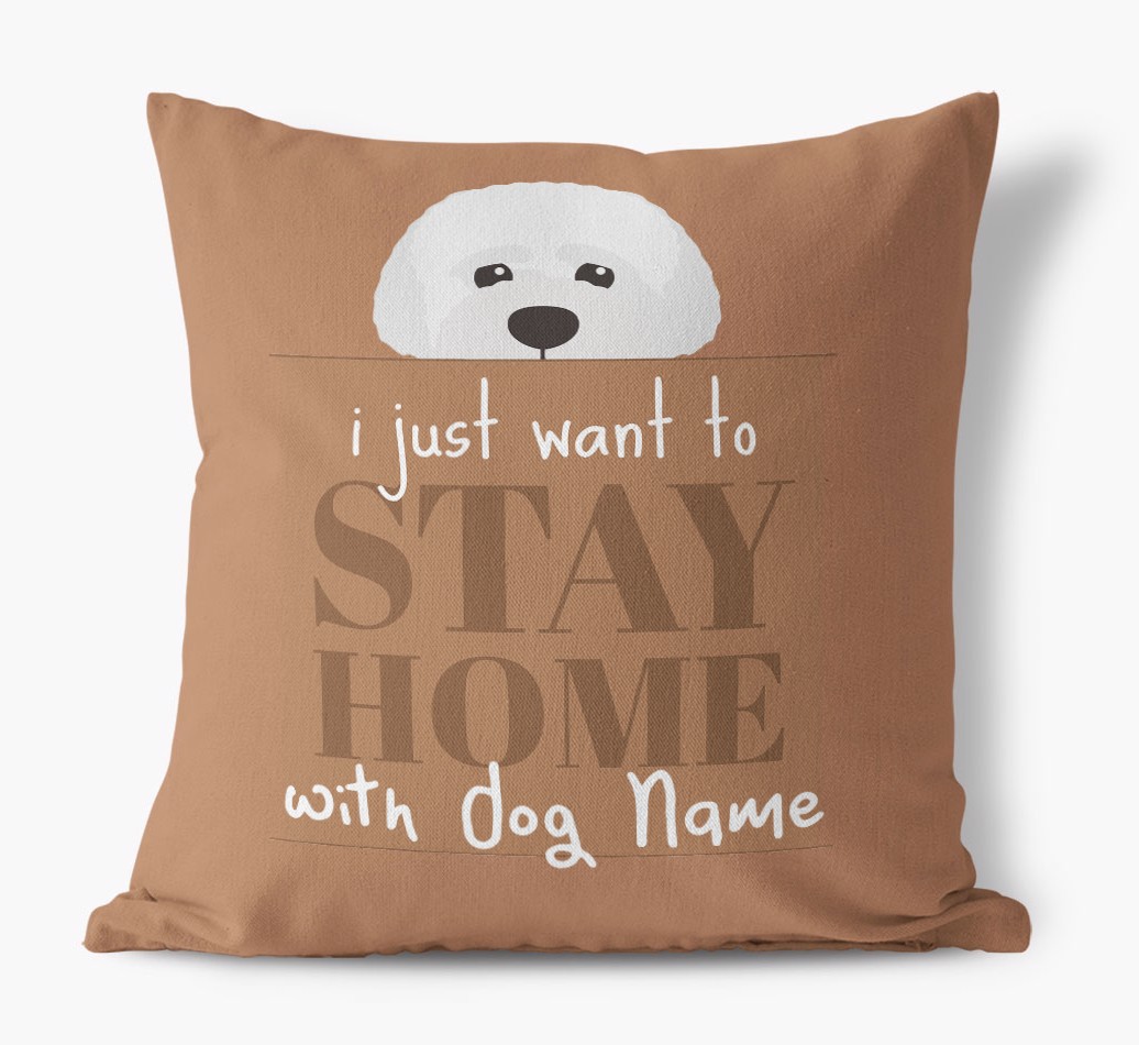 Stay Home: Personalised {breedFullName} Canvas Cushion