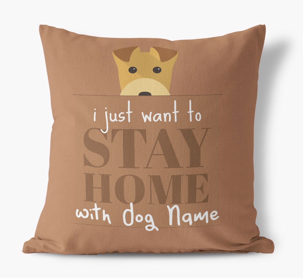 Stay Home: Personalised {breedFullName} Canvas Cushion