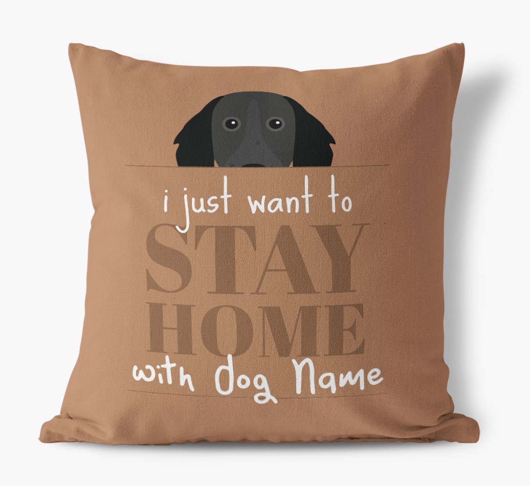 Stay Home: Personalised {breedFullName} Canvas Cushion