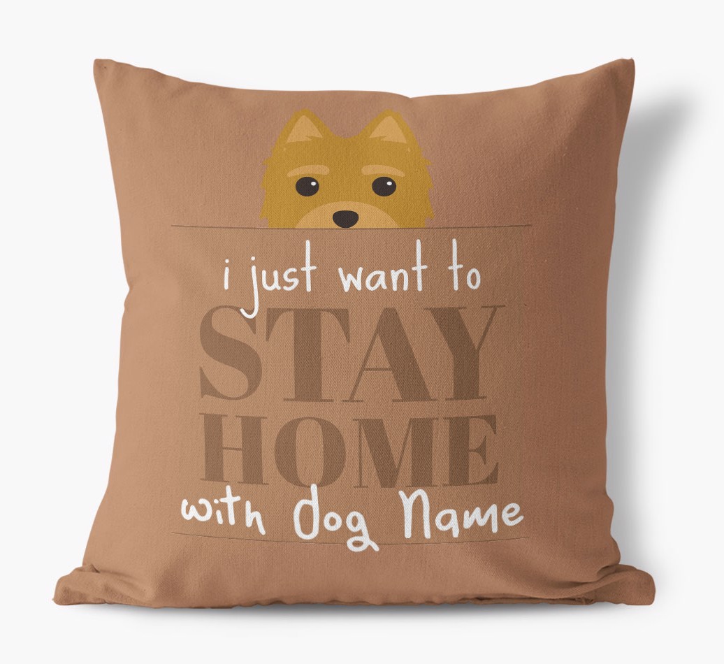 Stay Home: Personalised {breedFullName} Canvas Cushion