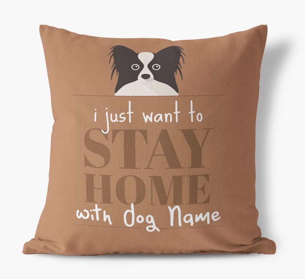 Stay Home: Personalised {breedFullName} Canvas Cushion