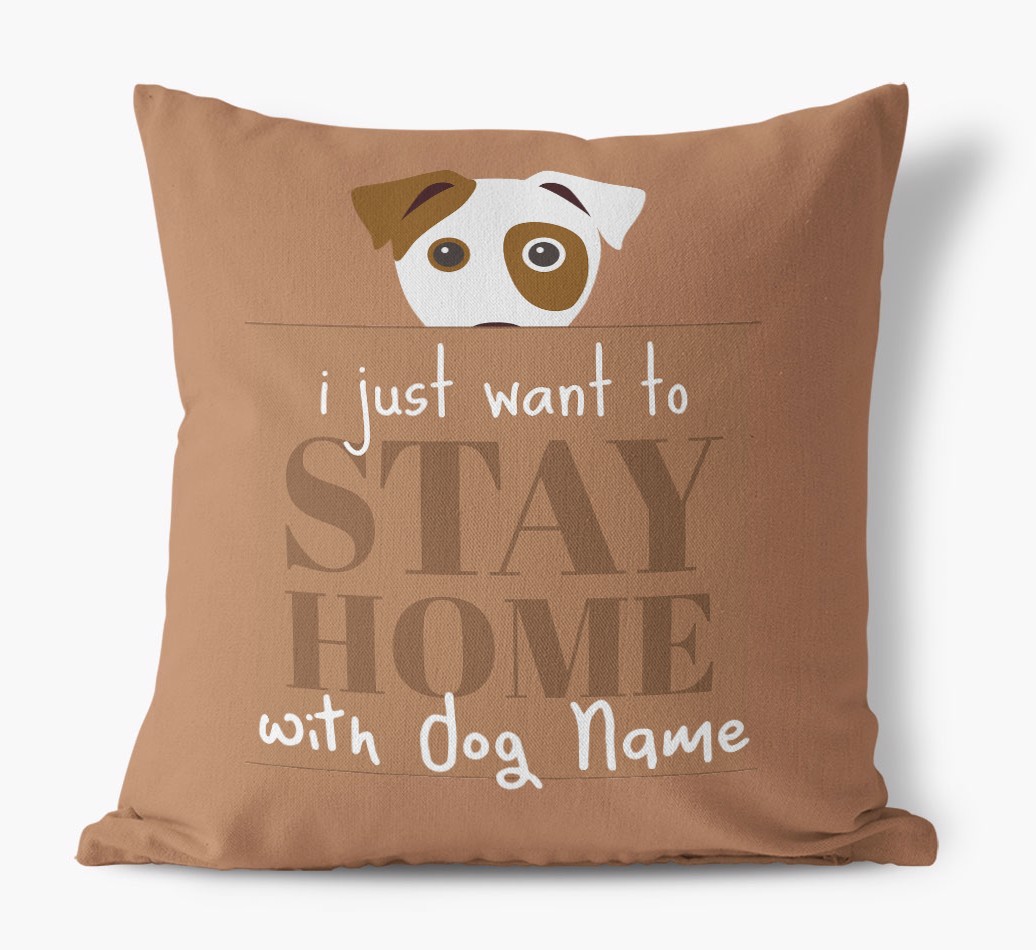 Stay Home: Personalised {breedFullName} Canvas Cushion