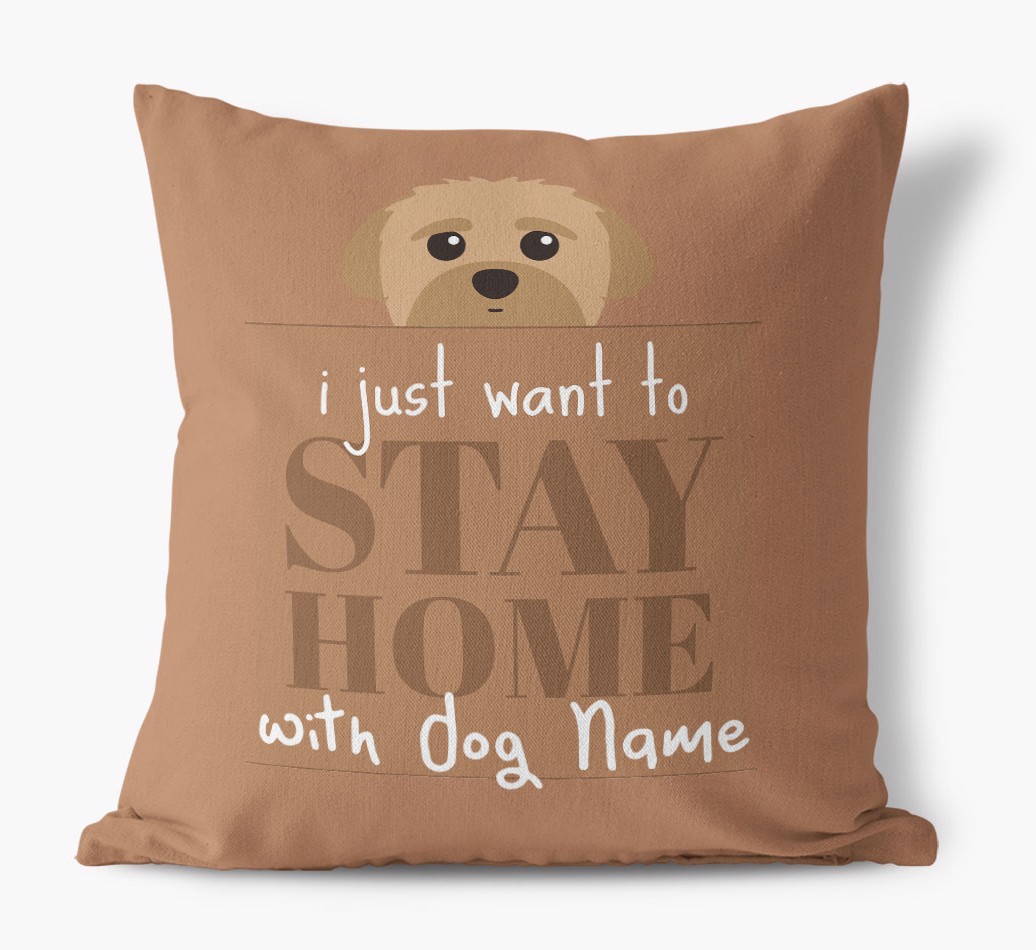 Stay Home: Personalised {breedFullName} Canvas Cushion