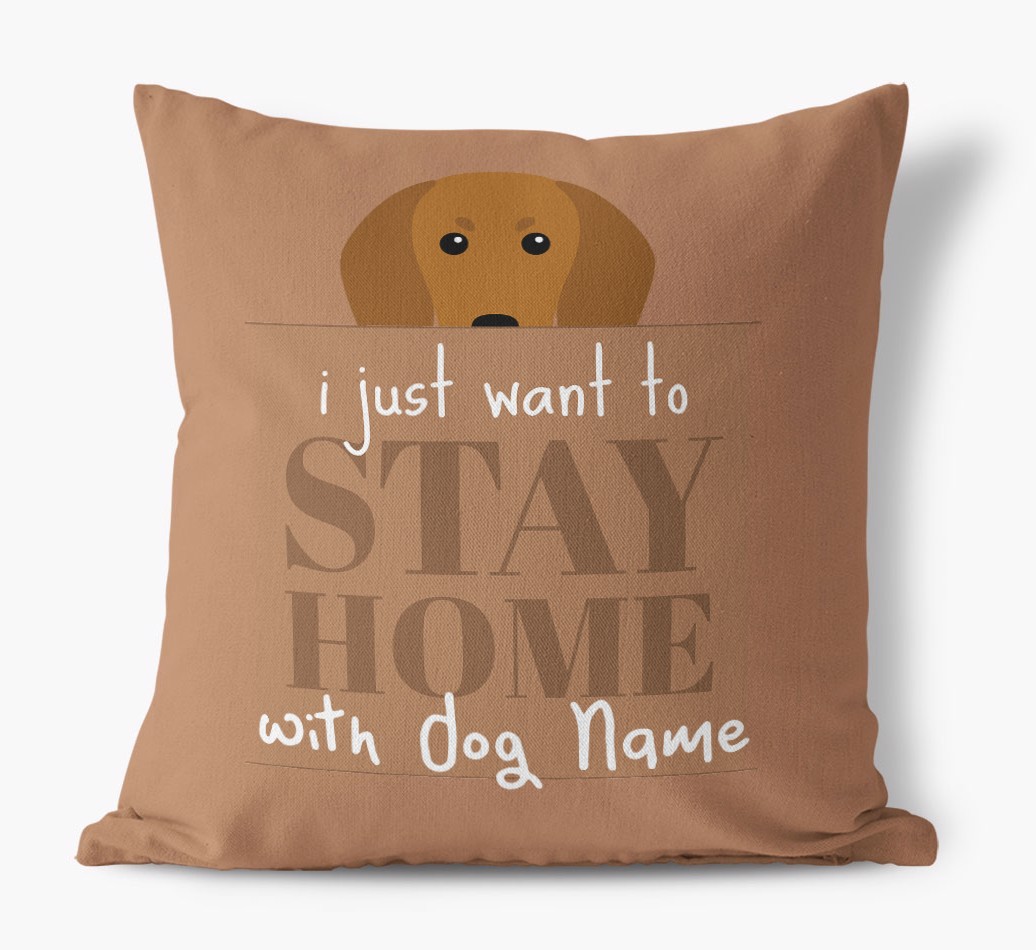 Stay Home: Personalised {breedFullName} Canvas Cushion