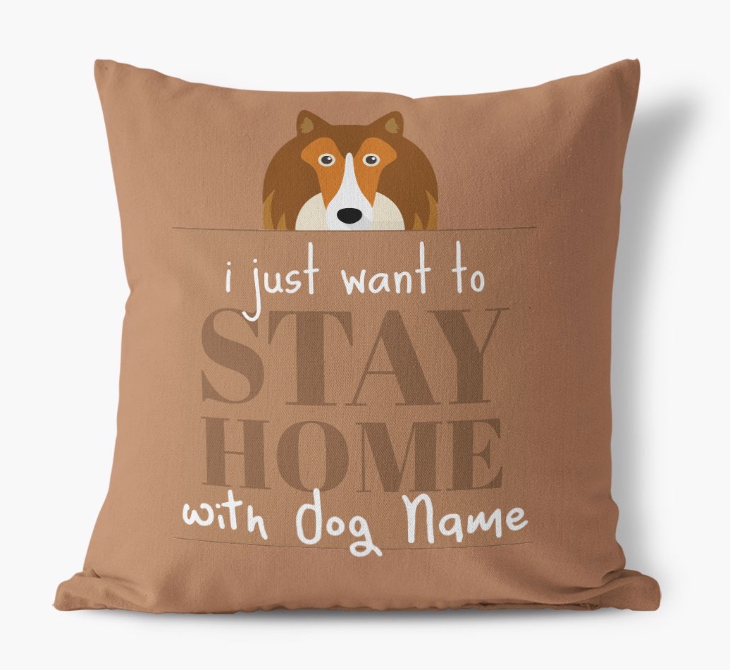 Stay Home: Personalised {breedFullName} Canvas Cushion