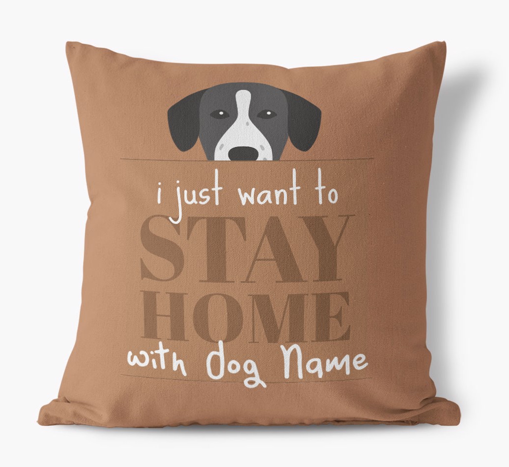Stay Home: Personalised {breedFullName} Canvas Cushion