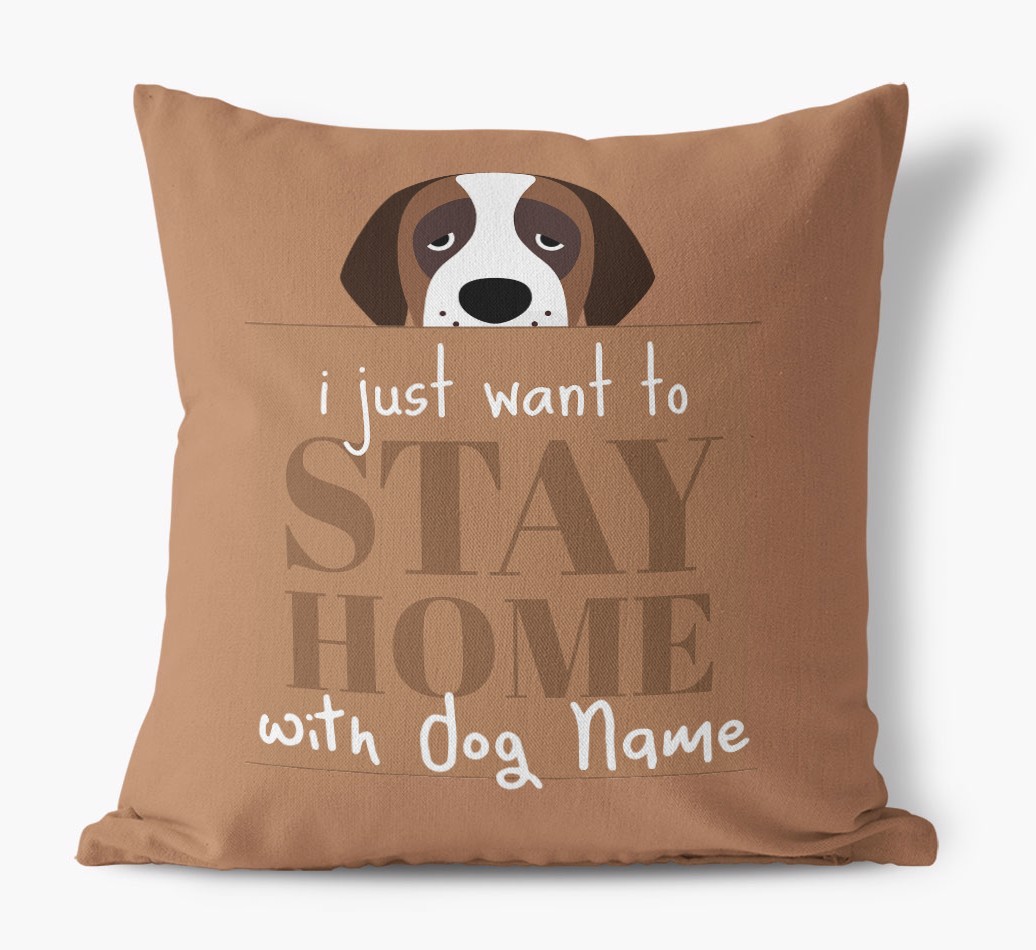 Stay Home: Personalised {breedFullName} Canvas Cushion